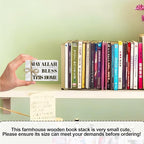 Wooden Decorative Book Stack for Table & Living Room Bookshelf - Christian Farmhouse Style, May Allah Bless This Home Decor (L24)