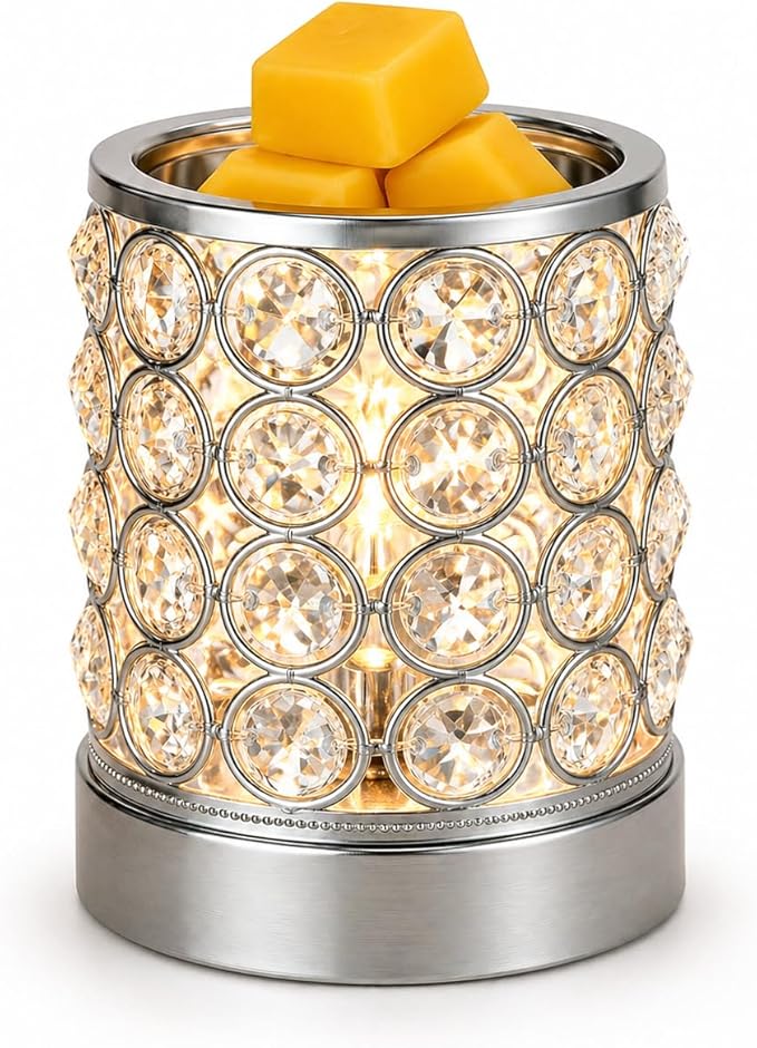 Leyoue Electric Crystal Wax Melt Warmer - Bulb Heating, Elegant Crystal Design, Quickly Melts Wax Blocks, Releases Long-Lasting Fragrance, Perfect Candle Wax Burner and Wax Warmer for Home Decor