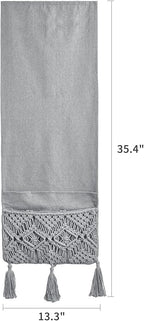 Mkono Macrame Couch Organizer Remote Control Caddy Sofa Armrest Armchair Bedside Storage Holder Bag for TV Remote, Magazine, Books, Cell Phone, iPad, Boho Living Room Home Dorm Decor, Grey