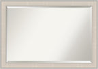 Amanti Art White Wall Mirror 28x40 Cottage White Silver Rectangle Bathroom Mirror for Wall Decor Living Room, Large Cottage Wood Frame, Hangs Horizonally and Vertically, Bathroom Decor, Beveled Edge