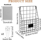 1 Pc Storage Racks, Metal Wire Wall Mounted Magazine Holder, Wall Hanging Organizer holder for Mail Files, Newspapers, Magazines with Tag Slot for Office, Home Organization, Black