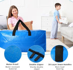 Acnusik Heavy Duty Moving Bags, Extra Large Storage Bags with Zippers Backpack, College Dorm Room Essentials, Moving Totes Clothing Storage Bins, Compatible with IKEA Frakta Cart (12pcs)