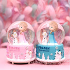 Snow Globe for Kids with Music, VECU 3.14 Inch Little Girl Llluminated Automatic Snow Home Decor for Girls Kids Gift, Musical, Resin/Glass (Large/Pink)
