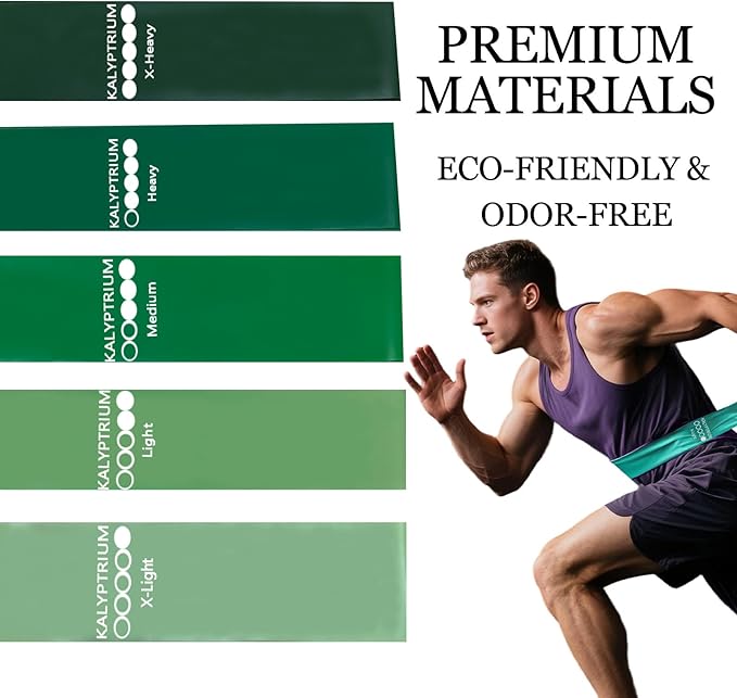 Resistance Bands Set – 5-Level Exercise Bands for Physical Therapy/Yoga/Pilates/Strength Training/Home Fitness Loop Bands with Portable Storage Bag