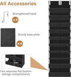 20-30 Pairs Over the Door Shoe Organizer,Side Clear Hanging Shoe Organizer,10-Tier Shoe Storage with 2 Flat Storage Layers,Door Shoe Organizer Fit All the Family’s Sneakers, Boots, Heels,Black