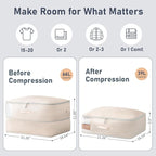 DIMJ Comforter Storage Bag 6 Pack - Blanket Storage Organizer Compression Bags, Large Capacity Ultra Space Saving Self Compression Organize for Bedding, Pillow, Duvet, Sheet Storage with Zipper Window