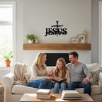 EDCIJB Jesus Cross Metal Wall Decor Christian Wall Art for Home Religious Cross Decoration Living Room Bedroom Prayer Room The Way The Truth The Life Christ Inspired Christian Gift for Family Friends