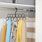 iDesign Axis Metal 18-Loop Wave Scarf Hanger, No Snag Closet Organization Storage Holder for Scarves, Men's Ties, Women's Shawls, Pashminas, Belts, Accessories, Clothes, 11.5" x .5" x 9.5" - Bronze