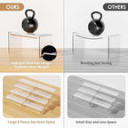 Anglelife Large Acrylic Risers, 8 Pcs 2 Set (7”L~8”L~9”L) Rectangular Stands Shelf Clear for Decor, Clear Display Risers Cake Shelves Retail Shoe Showcase