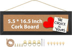 Cork Board Bulletin Board, 5.5x16.5inch Small Enamel Pin Board, Bulletin Board for Wall, Pin Board Cork Board for Brooch Pin Storage Display