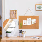 Lyellfe 3 Pack Cork Boards for Walls, 24''L x 16''W Large Bulletins Board with Frame, Push Pins, Thick Notice Board for Office School Home Decor, Two-Side Cork