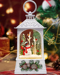 Christmas Snowman & Cardinal Snow Globe Light up Lantern with 8 Songs, 8" White Christmas Snow Globes for kids adults, 6H Timer & Dual Power Snowglobes Christmas Decorations Indoor Gifts for Women Men