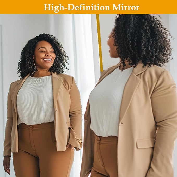 Dewfig Arched Full Length Mirror, 71"*30" Large Floor Mirrors, Full Body Mirror for Leaning or Hanging, Standing Mirrors for Bedroom, Living Room,Dressing Room, Aluminum Alloy Frame, Gold