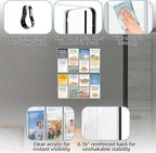 Acrylic Brochure Pamphlet Holder, 16 Magazine Holders, Clear Brochure Display Stand Wall Mount, Trifold Flyer Rack, Literature Storage Rack for Home, Offices, Waiting Room