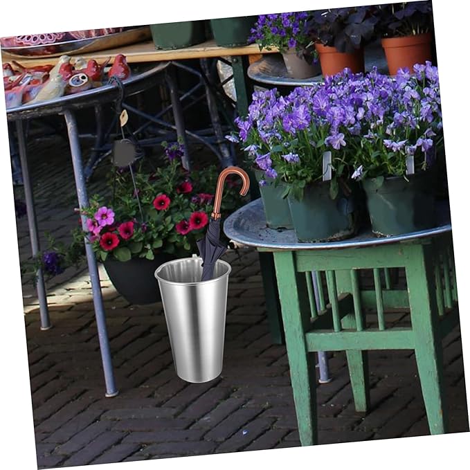 Levemolo Round Shape Metal Umbrella Holder Leakproof Design Compact Umbrella Stand for Home