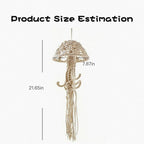 Macramé Wall Hanging, Rope-Woven Jellyfish Decor, Dream Catchers, Creative Wall Decor Accents (White)