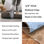KOECKRITZ RugLock 3' x 10' Rug Pad – Non-Slip Felt & Rubber Dual Surface Rug Gripper, 0.345" Thick Cushion, Strong Grip Floor Protection, Safe for All Floors