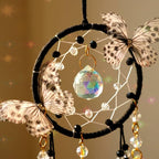 Artilady Dream Catcher for Girls - Butterfly Small Black Dream Catchers with Crystals Cute Room Decor for Teen Girls Boys Boho Bedroom Wall Home Decorations Birthday Christmas Women Kids Gifts