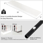 Venusmiles Floating Shelves for Wall, 55 Inch Wide x 12 Inch Deep Floating Shelves, Long Wood Floating Wall Shelf Shelves for Living Room Bathroom Bedroom Kitchen Home - (White, 55" W x 12" D x 2" H)