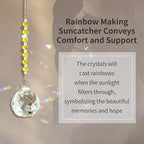 Sympathy Gifts for Loss of Loved One, Crystal Sun Catcher Rainbow Gifts, Unique Condolence Memorial for Loss of Mom Dad Dog, Ideal Grief Bereavement Miscarriage Gifts (Light Yellow)