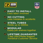 EZ Shelf - Expandable Closet Shelf with Hanging Rod - 41.5" to 74" Closet Shelves Expand - 200 lb Capacity, White - Quick Install Wire Closet Shelving Alternative - Between 1 Side Wall and Back Wall