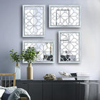 Wocred Set of 2 Rectangular Wall Mirror,Gorgeous Rustic Farmhouse Accent Mirror,Rustic White Color Entry Mirror for Bathroom Renovation,Bedrooms,Living Rooms and More(11”x15”)