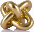 Golden Knot Statue, Three Knot Sculpture Home Decor Accents, Knot Sculptures and Statues for Rustic Coffee Table Living Room Dining Table Entryway Entrance Shelf Small Decorations and Accessories