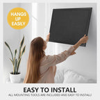 AKTOP Black Cork Board Bulletin Board with Linen 18" X 24", Large Framed Corkboard for Wall, Hanging Pin Board Picture Board for Home Office Decor, Cute Vision Board with Pushpins, 2 Pack