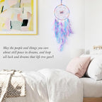 Pretty Jolly Dreamy Girls Butterfly Dream Catcher Wall Decor Fairy Colored Feathers Baby Dreamcatcher Handmade Home Décor Wall Hanging for Nursery Bedroom Girls Birthday Gift