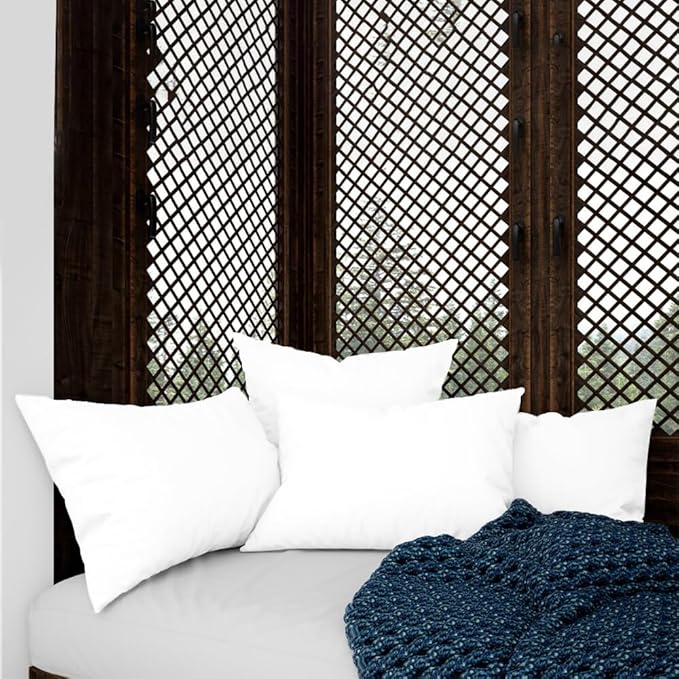 Covers & All Throw Pillow Inserts Only Pack of 4, Durable Soft Rectangle 20 x 26 Inches 65 GSM Non-Woven Fabric with 15D Silicon Fiber Filling, Universal uses for Home Decor Office Indoor Outdoor
