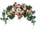 H&S BRIDAL Wedding Arch Flowers, 30 Inch Rustic Artificial Floral Swag for Door Lintel, Green Leaves Rose Peony Sunflowers Table Centerpieces Home Decoration
