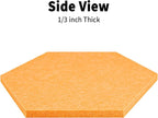 12'' Hexagon Cork Board Tiles Alternative, 10 Pack Frameless Felt Bulletin Board Tiles, Removable Corkboard for Wall, Decorative Pin Board for Office Wall Decor, Vision Board with 30 Pushpins