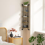 Tinpin Corner Shelf Wall Mount 5-Tier, Wall Decor for Home Living Room Bedroom, Wall Corner Shelves Bookshelf, Rustic Industrial Pipe Shelves Thanksgiving Day, Brown