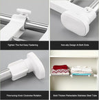 Geetery 4 Pcs Closet Tension Shelf Rod Metal Expandable Shelf Organizer Adjustable Closet Shelves Rack DIY Dividers Separators for Cabinet Storage Locker Clothes(23.62–39.37 Inch)