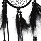 1pc Wood Beads Handmade Large Dream Catcher Dreamcatcher Craft Hanging Pendant Craft Gift Living Room Home Decoration(Black)