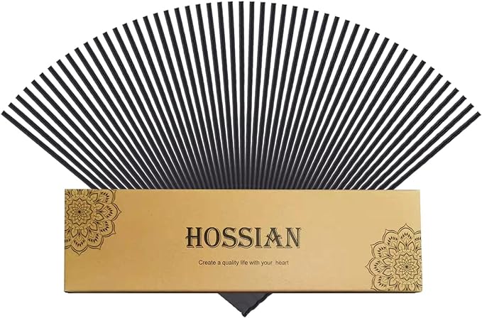 HOSSIAN 50pcs Reed Diffuser Sticks - Wood Rattan Reed Sticks - Essential Oil Aroma Diffuser Sticks - Spa Aromatherapy - Black - 7.87"/20cm