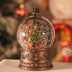 Snow Globe Christmas, Lighted Christmas Snow Globes with Timer, Swirling Musical Glittering Snowglobe Lantern for Decorations(Bear Gifts)