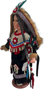 KINNEX COLLECTIONS SINCE 1997 16" Collectible Native American Indian Porcelain Doll (D16781)