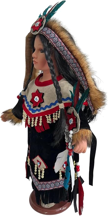 KINNEX COLLECTIONS SINCE 1997 16" Collectible Native American Indian Porcelain Doll (D16781)
