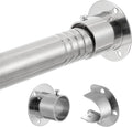 1.3 Inch Diameter Closet Rods for Hanging Clothes 17-51 Inch Adjustable, Metal Heavy Duty Closet Pole, Silver Closet Bar for Hanging Clothes, Suitable for Closet, Wardrobes, Bathroom, Windows