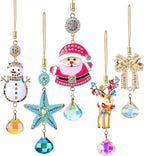 5Pcs Hanging Ornaments for Christmas Tree Mix Color Christmas Decor Set Thanksgiving Xmas Wedding Party Gifts Crystal Suncatchers Indoor Home Decor