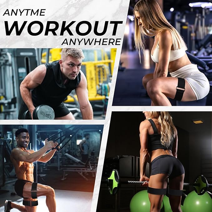 BFR Occlusion Bands for Women Glutes Blood Flow Restriction Bands Best Fabric Resistance Band Adjustable Bundle Booty Band for Exercising Legs Butt Hip Building Workouts Squat Butt Thigh Fitness