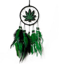 Dream Catchers, Green Leaf Weed Dreamcatcher Wall Hanging Ornament for Bedroom Living Room Apartment Wedding Party Decor, Festival Blessing Gift (Leaf-S)