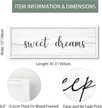 Sweet Dreams Wall Decor Above Bed 41.3''×15'' Large Farmhouse Wall Decor for Bedroom Guest Room Decor Framed Wood Wall Art Rustic Master Bedroom Wall Decoration (white frame)