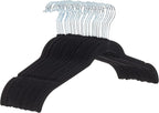 Amazon Basics Space-Saving Slim Velvet Non-Slip Clothes Hangers for Closet Organization with Shoulder Notches, Black/Silver, 30-Pack