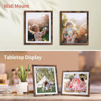 Lyeasw 8x10 Picture Frame 15 Pack, Display Pictures 8x10 with Mat or 9x11 without Mat, Brown Rustic Bulk Photo Frames for Wall or Tabletop