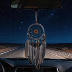 Dream Catchers for Cars Rear View Mirror, Small Feather Dream Catcher Wall Hanging Car Deco Car Charm Ornament (3.1 Grey)