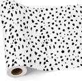 Hahafelt 1.3x39 ft Fabric Bulletin Board Roll Dalmatian Bulletin Board Spotted Dog Non-Woven Reusable Waterproof Erasable Wrinkle Resistant Fabric Roll for Background Decor DIY Craft