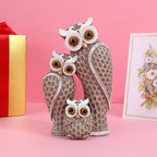 Cute Family of Three owl Figurines Home Décor Owl Statues Décor for Shelf Gifts Decoration for Birds Lovers Home,Office, Bookself