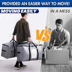 TAILI Extra Large Moving Bags, 12 Pack Silver Heavy Duty Totes for Storage with Visible Window, Wrap Around Handles, Storage Bags for Space Saving, Alternative to Moving Boxes